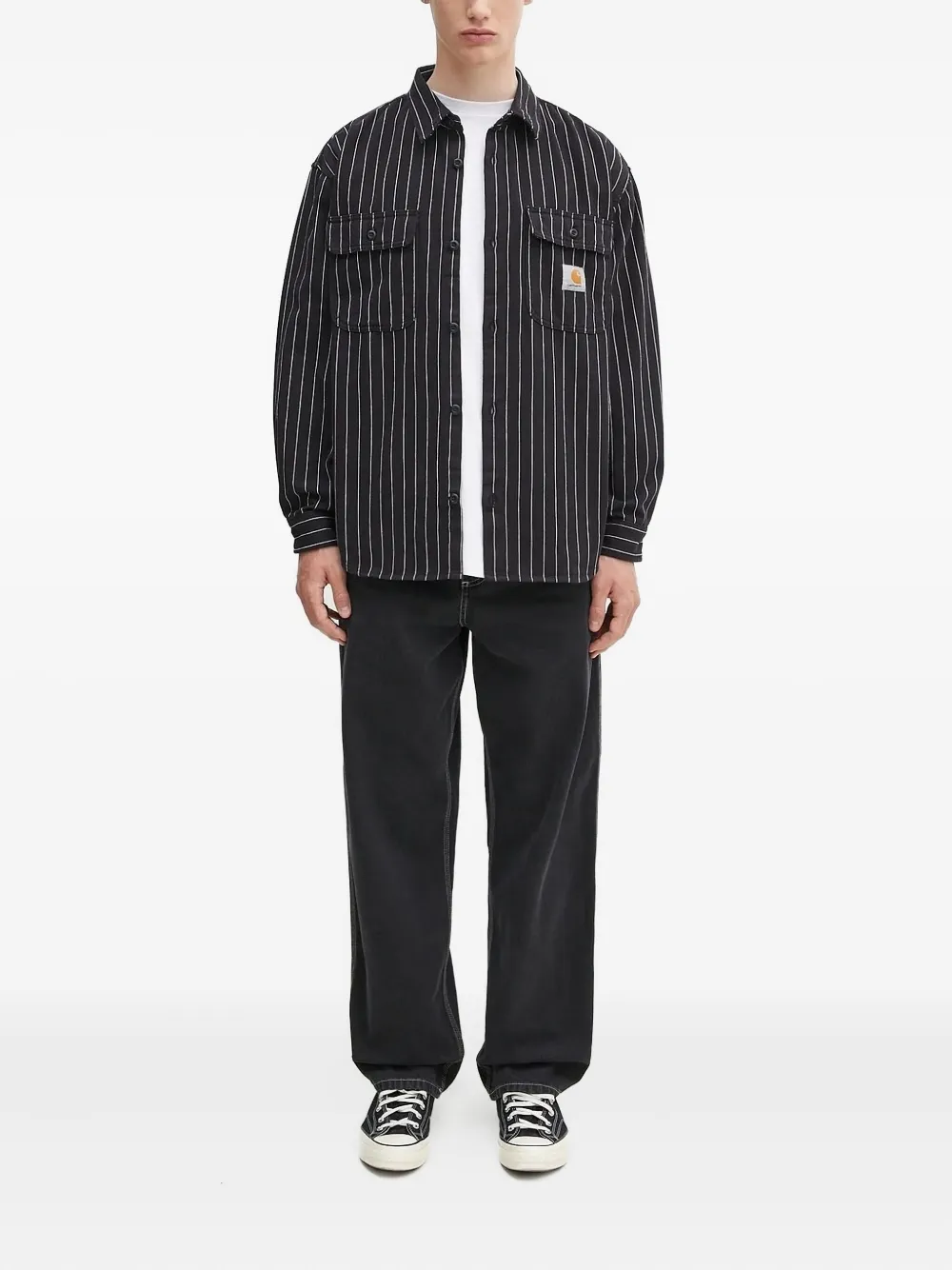 Carhartt WIP Straight jeans met contrasterende stiksels - Zwart