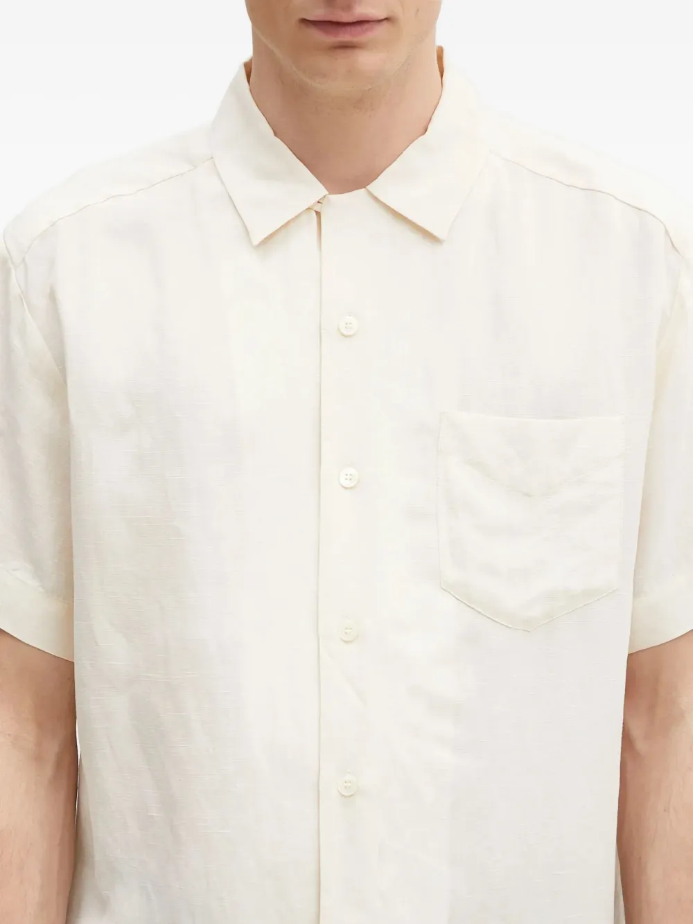 A.P.C. Roy overhemd met korte mouwen en zak Beige