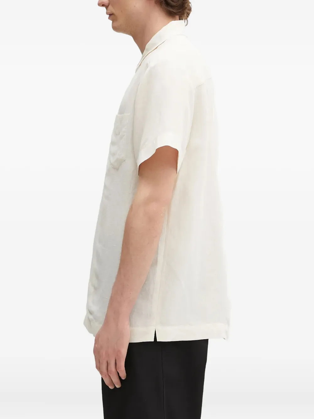 A.P.C. Roy overhemd met korte mouwen en zak Beige