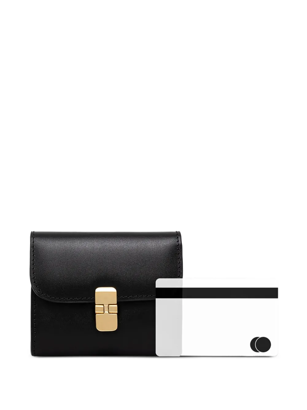 Apc Grace Curved-flap Leather Wallet In Black