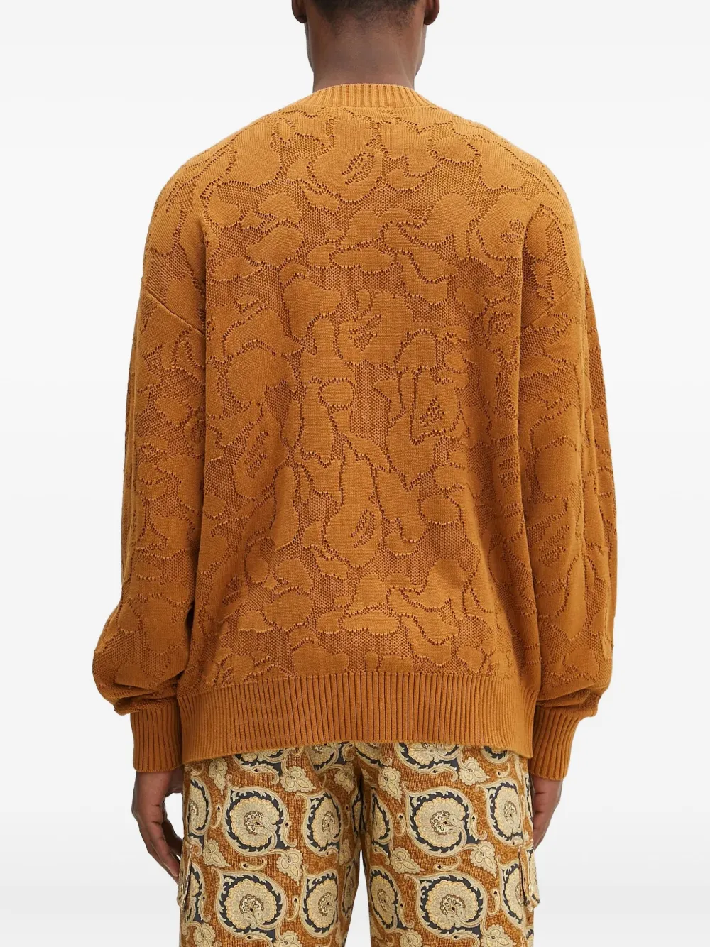 A BATHING APE buttoned cotton cardigan Geel