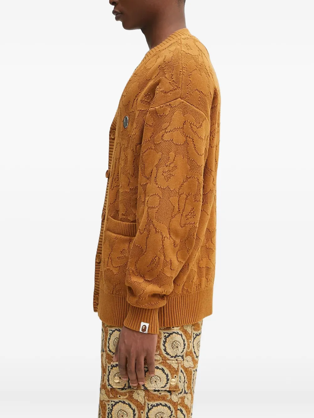 A BATHING APE buttoned cotton cardigan Geel