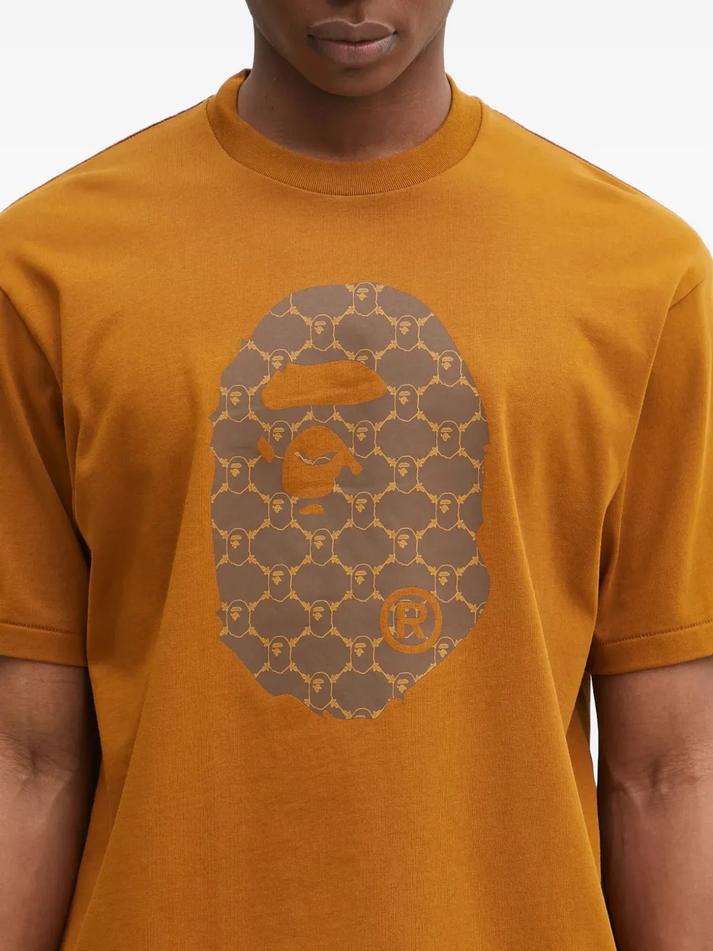 A BATHING APE T-shirt met patroon Bruin
