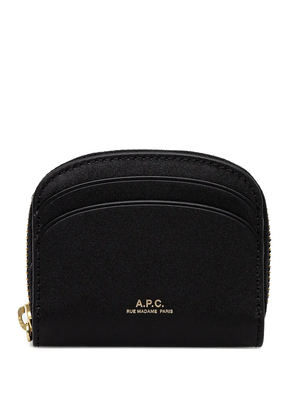 Apc Half-moon Zip-around Purse In Black