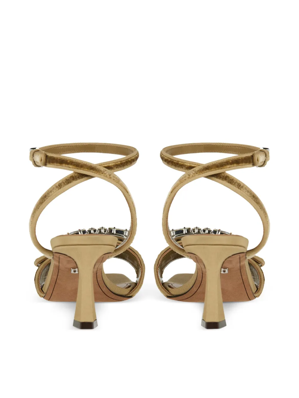 Dolce & Gabbana 70mm fuwelen sandalen met kristallen Beige