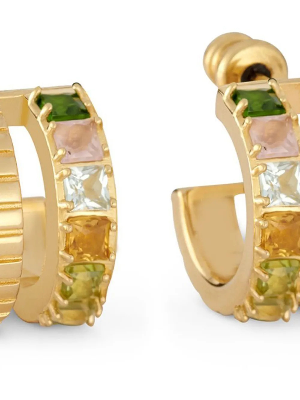 IVI Oorbellen met geribbeld detail - Goud