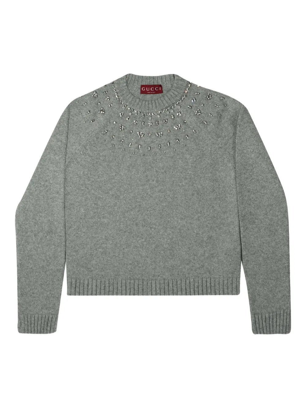 Gucci embellished crew-neck sweater - Grey
