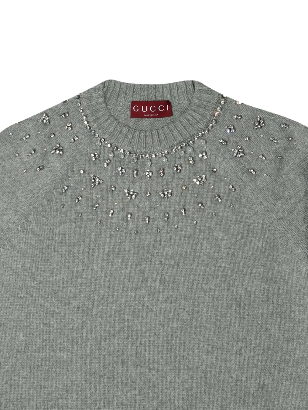 Gucci embellished crew-neck sweater Grijs