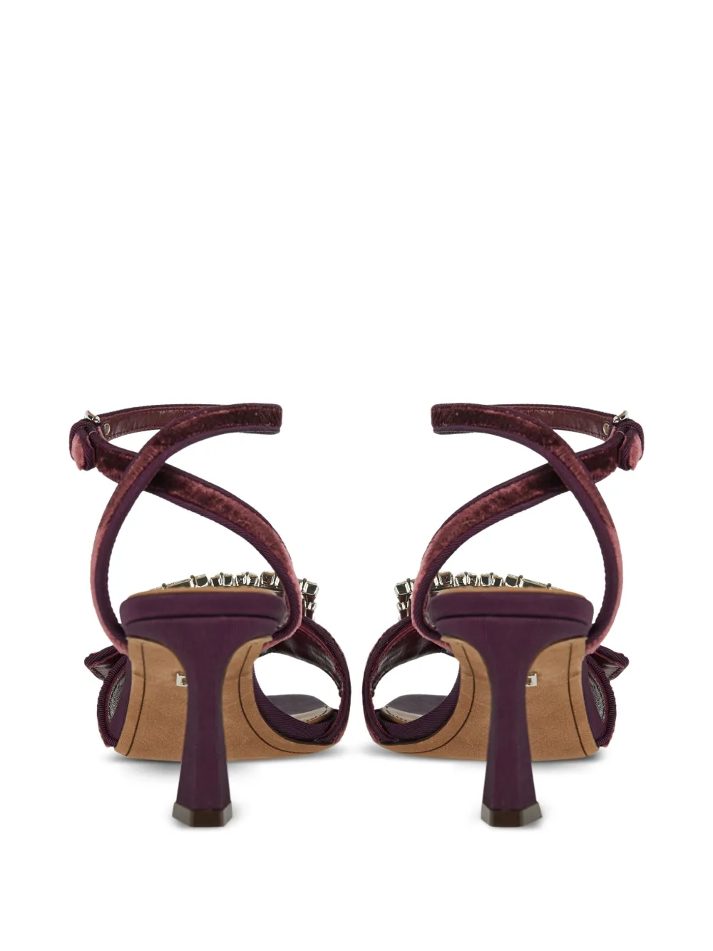 Dolce & Gabbana 70mm Crystal-embellished Sandals In Burgundy