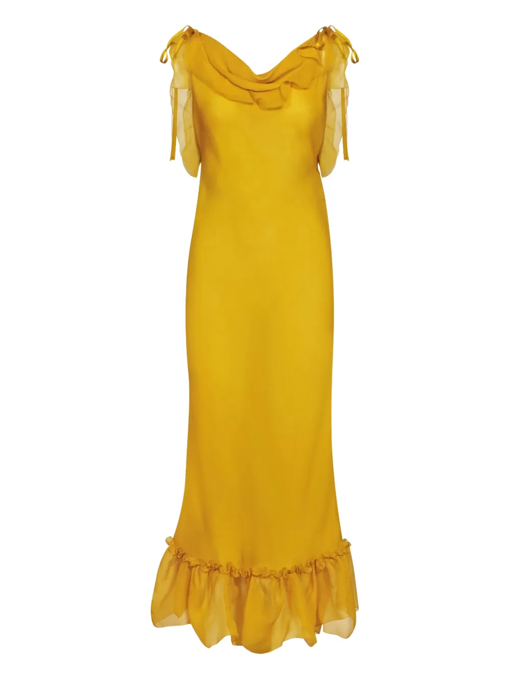 YSL ruffled maxi dress - Geel