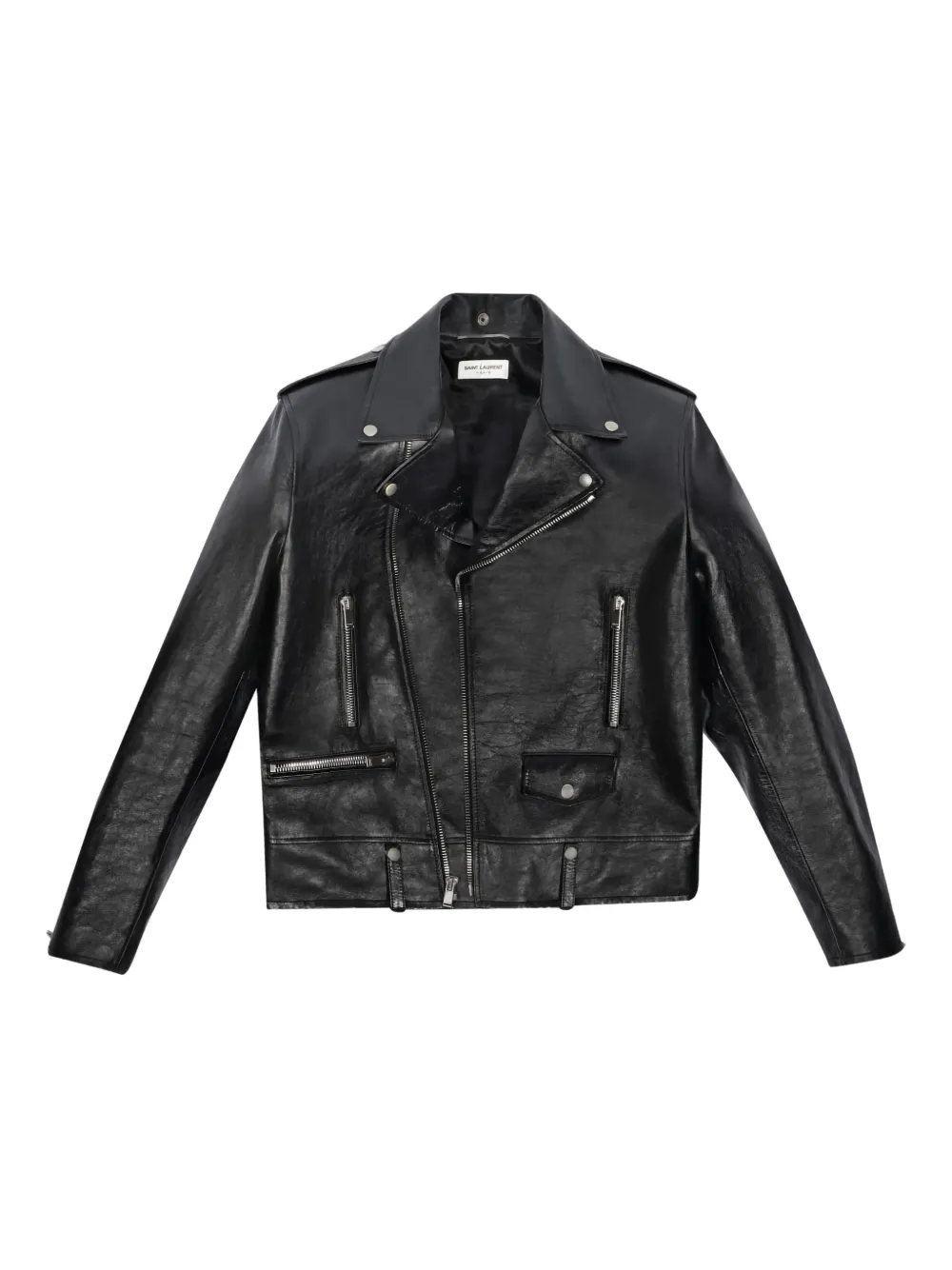 YSL epaulettes zip biker jacket | Black | Image 1