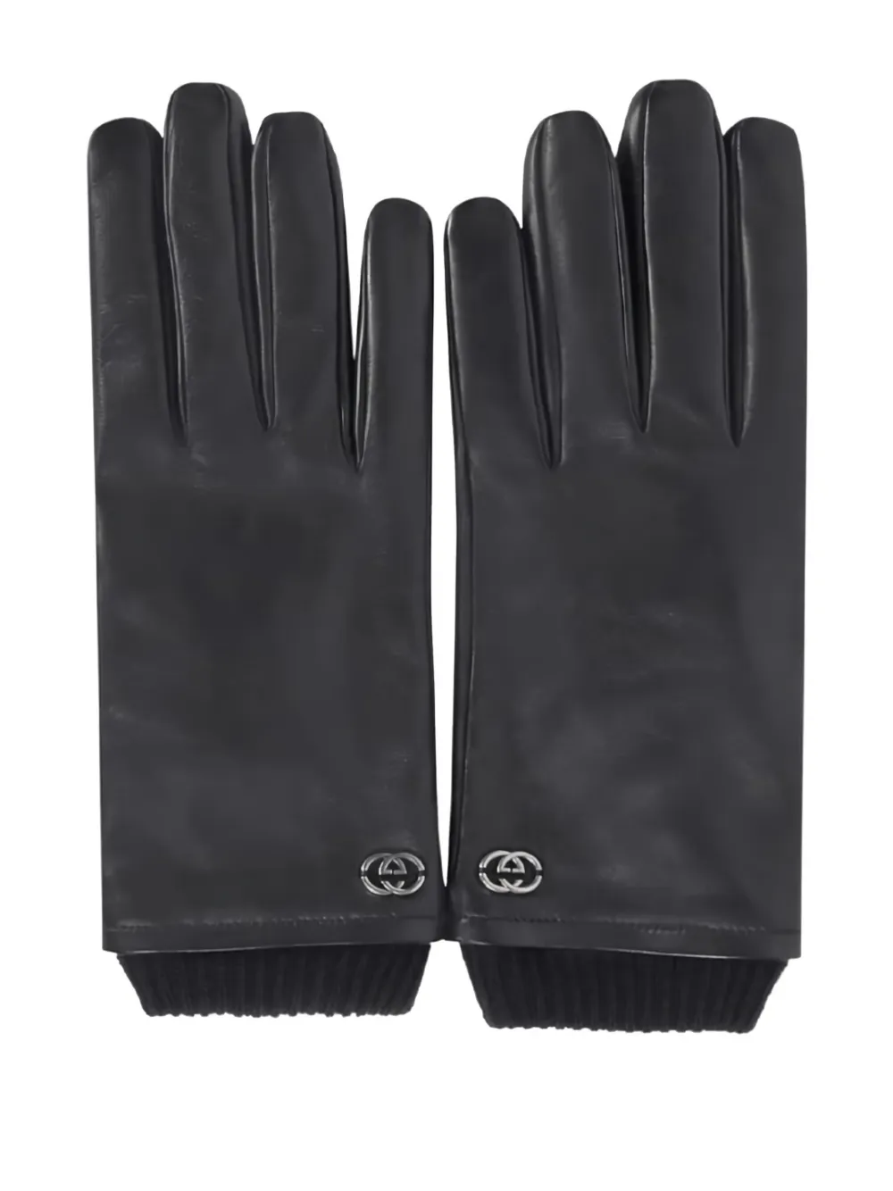 Gucci gants à plaque GG | noir | Image 1