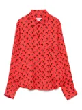 Marine Serre Crescent Moon-print shirt - Red