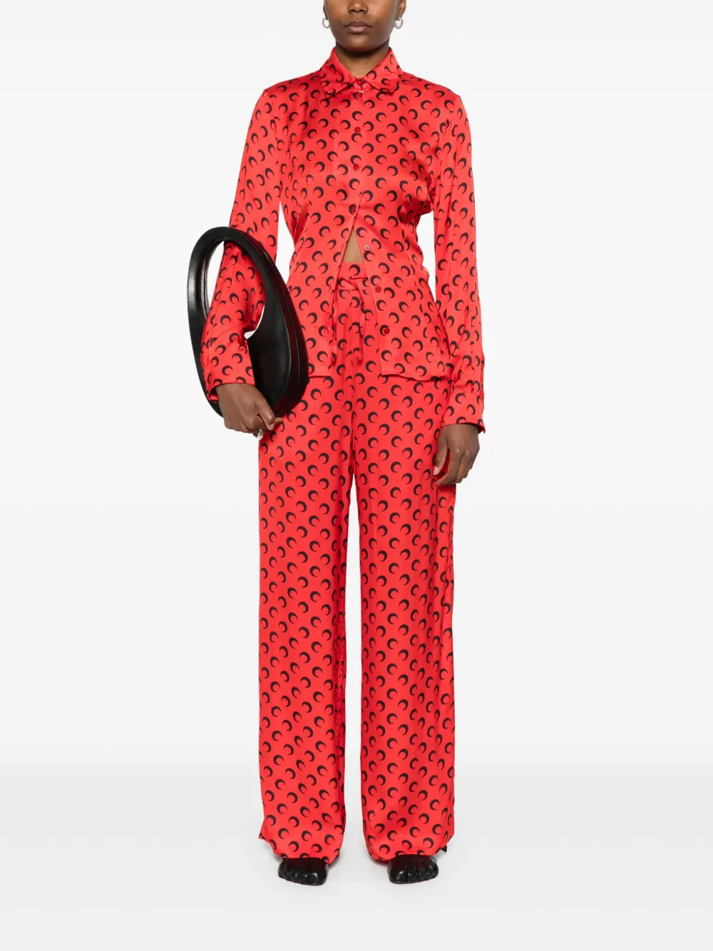 Marine Serre Blouse met Crescent Moon-print - Rood