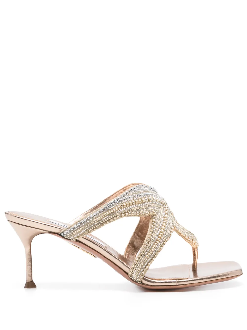 Aquazzura 70mm leather sandals Gold