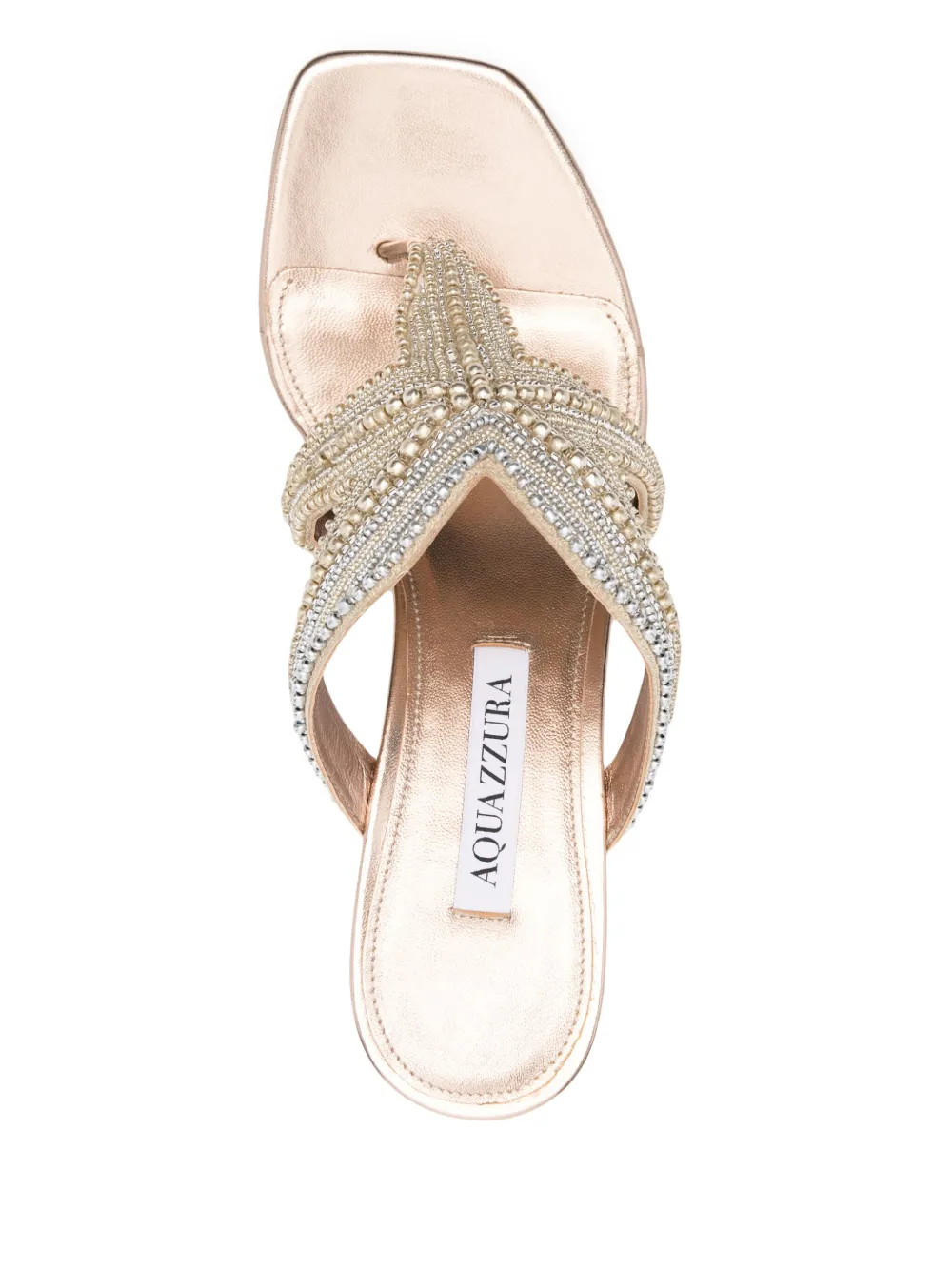 Aquazzura 70mm leather sandals Gold