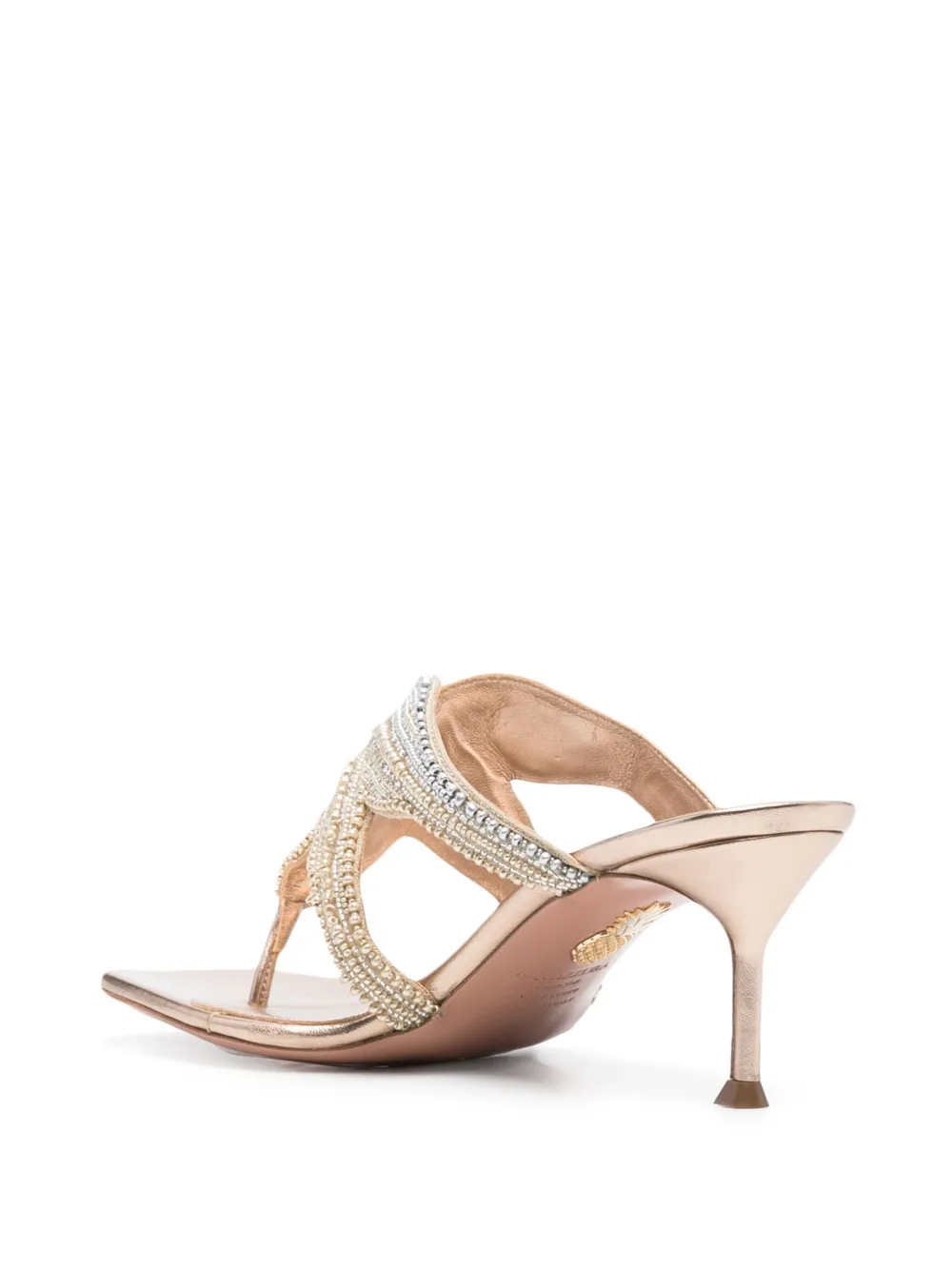 Aquazzura 70mm leather sandals Gold