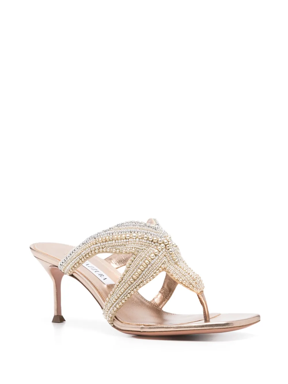 Aquazzura 70mm leather sandals Gold