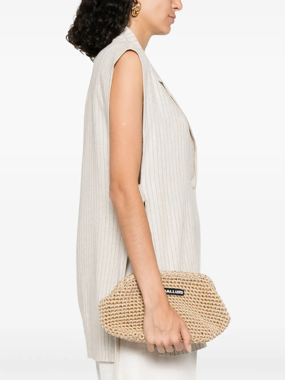 SO ALLURE crochet clutch bag - Beige