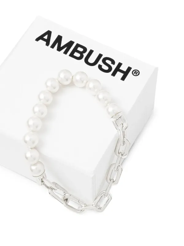 AMBUSH パール ブレスレット | シルバートーン | FARFETCH JP