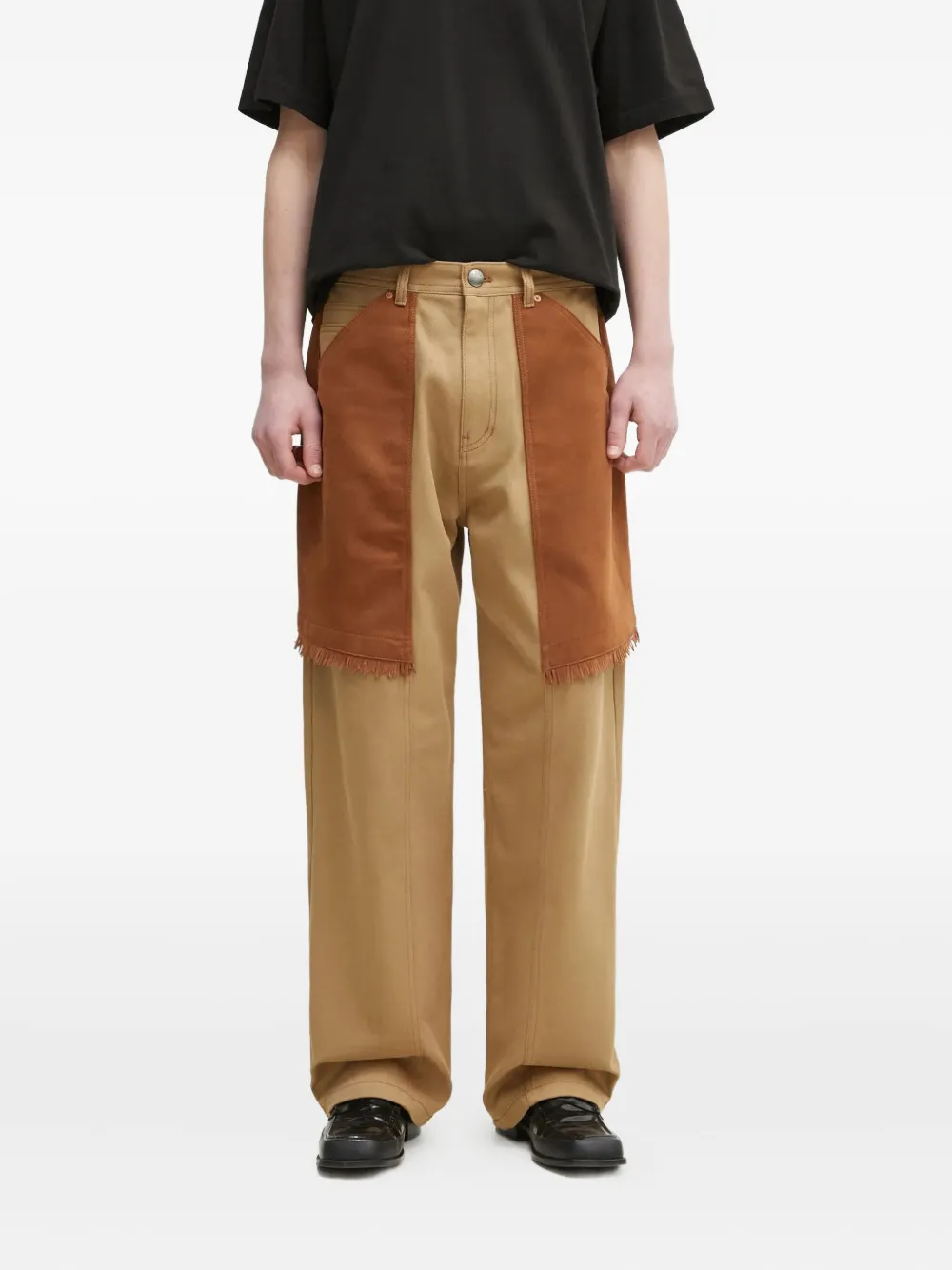 Andersson Bell fringe-detail jeans | Neutrals | Image 1