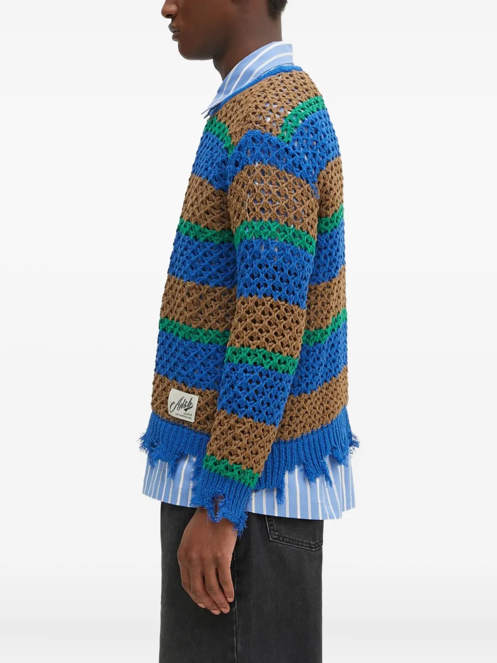 Andersson Bell striped frayed-hem jumper | Knitted Sweaters | Image 2