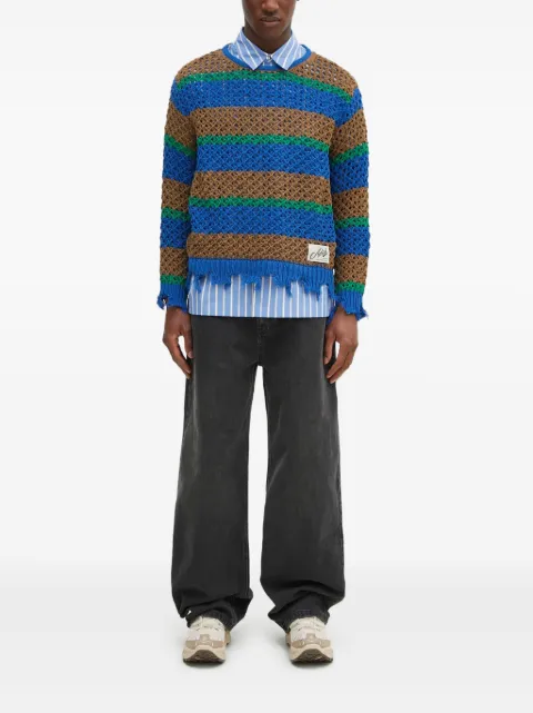 Andersson Bell striped frayed-hem jumper