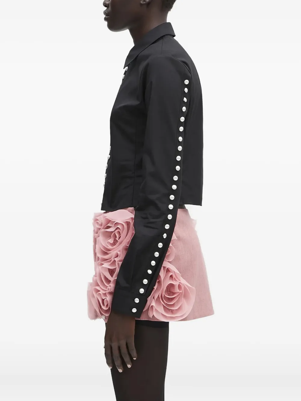 AMBUSH Blouse verfraaid met parel Zwart