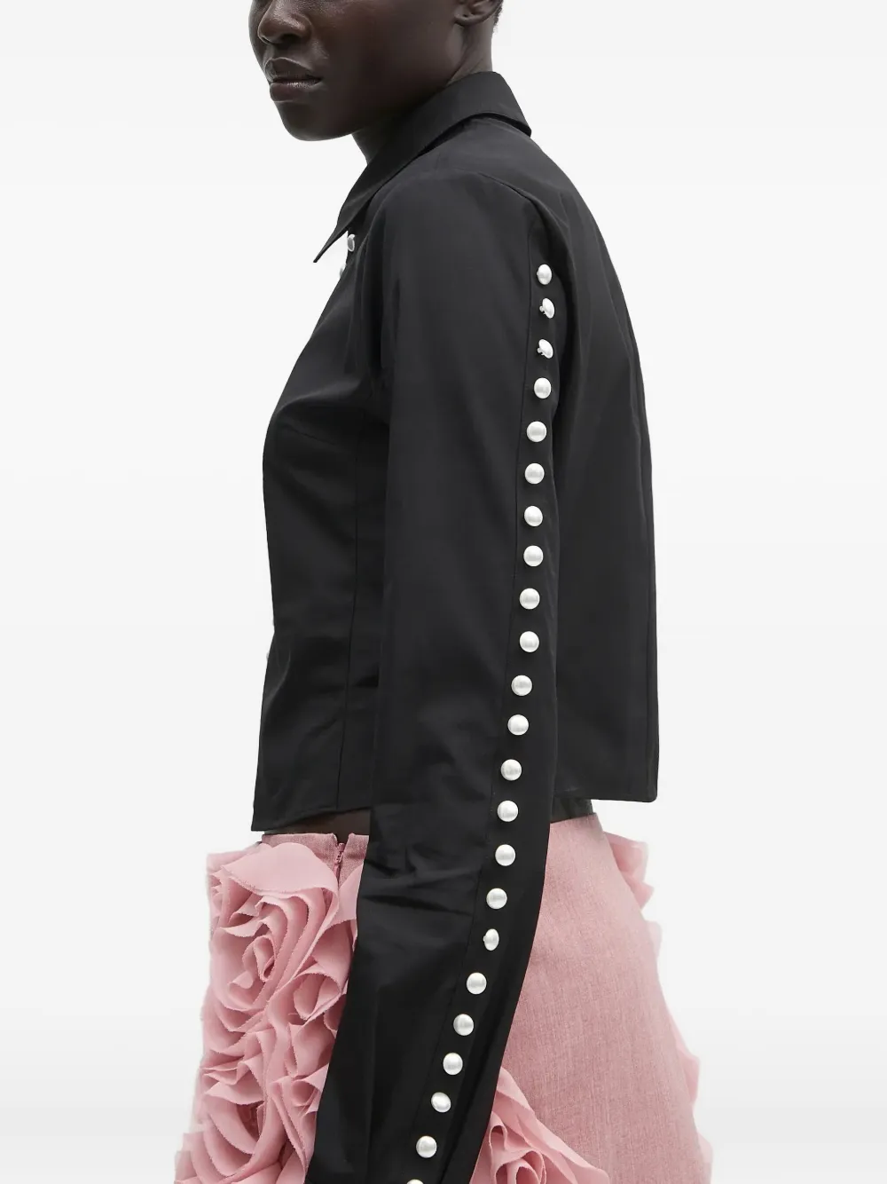 AMBUSH Blouse verfraaid met parel Zwart