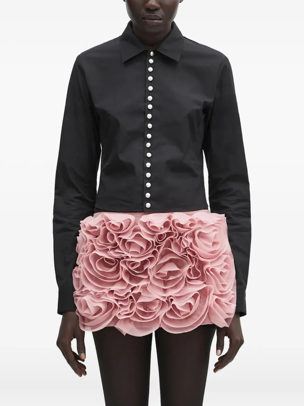 AMBUSH pearl-embellished shirt Zwart