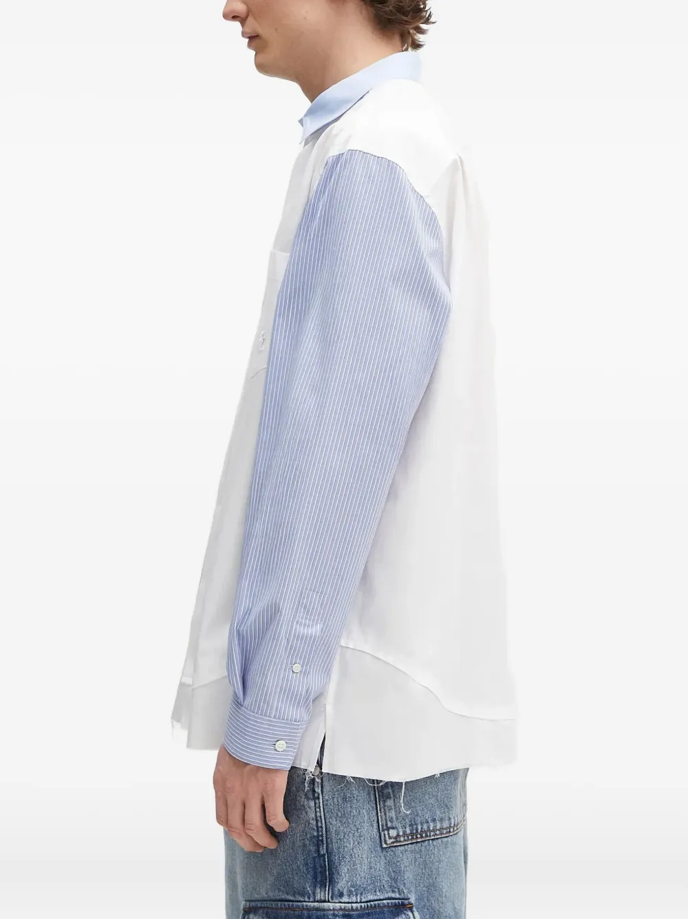 AMBUSH striped-panel shirt Wit