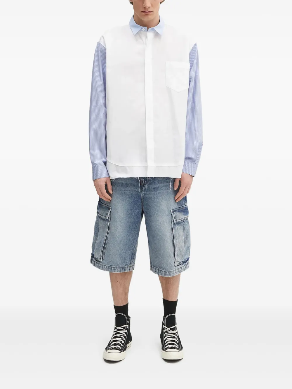 AMBUSH striped-panel shirt Wit