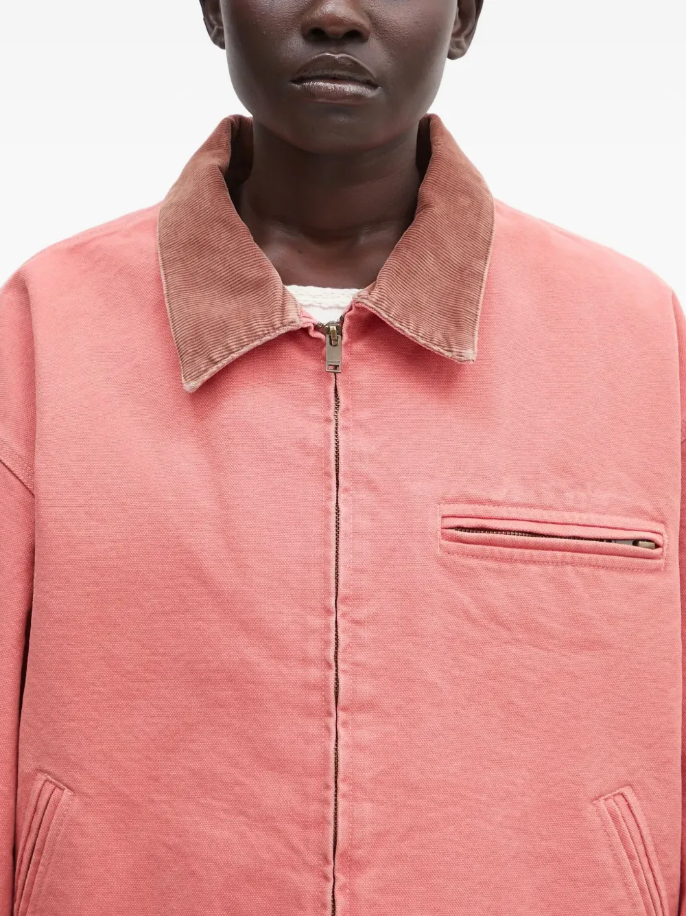 AMBUSH corduroy-collar zip-up jacket Roze