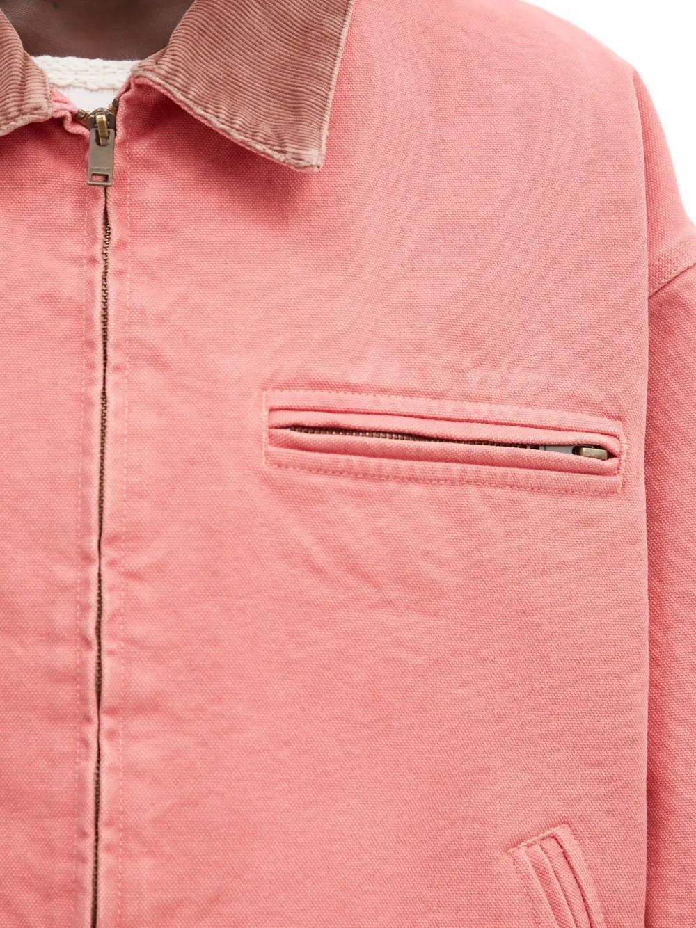 AMBUSH corduroy-collar zip-up jacket Roze