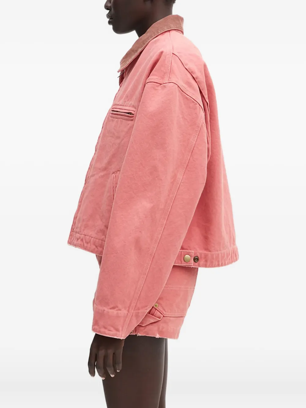 AMBUSH corduroy-collar zip-up jacket Roze