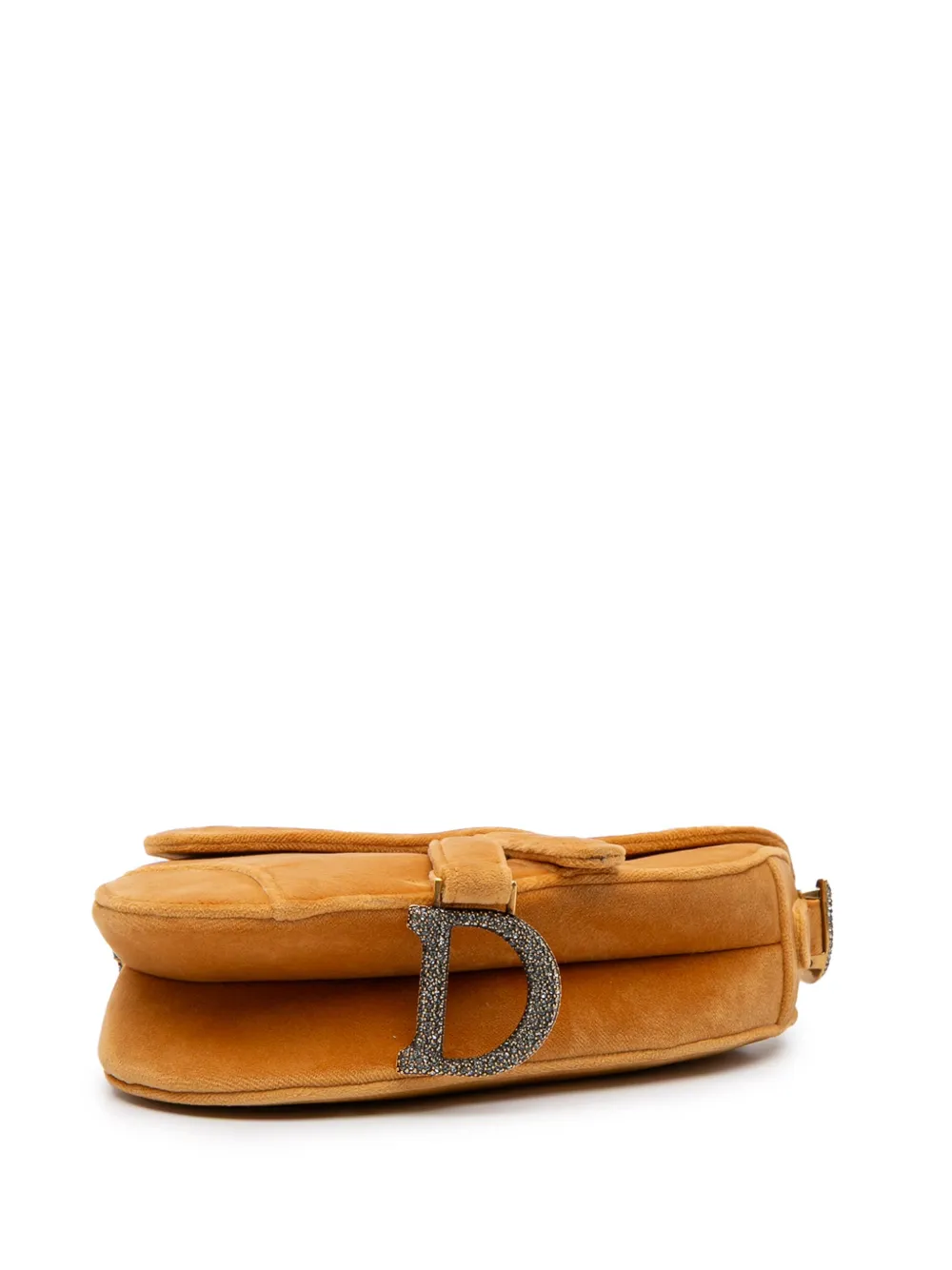 Pre-owned Dior 2019 Mini Velvet Saddle Satchel In Brown