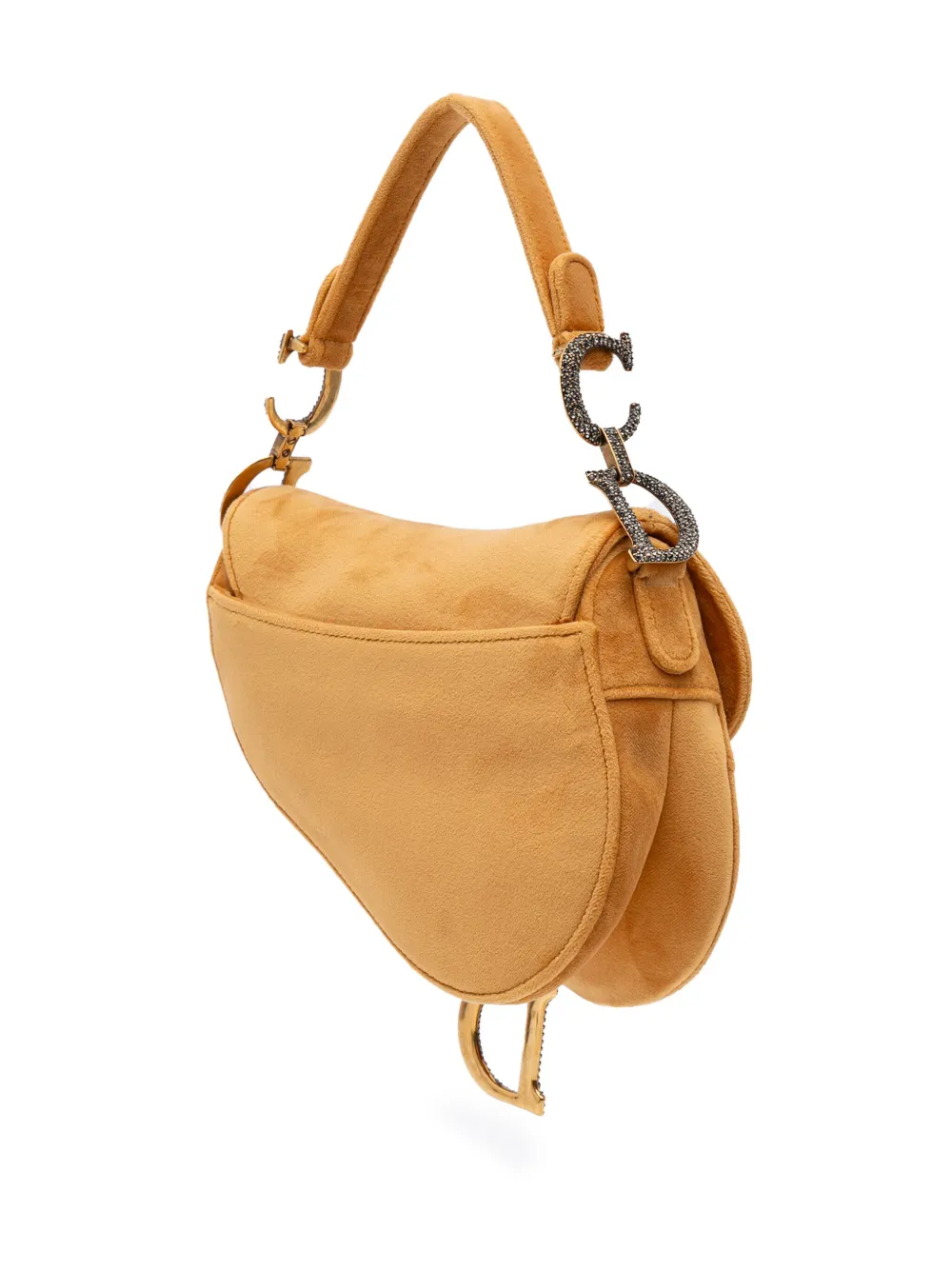 Pre-owned Dior 2019 Mini Velvet Saddle Satchel In Brown