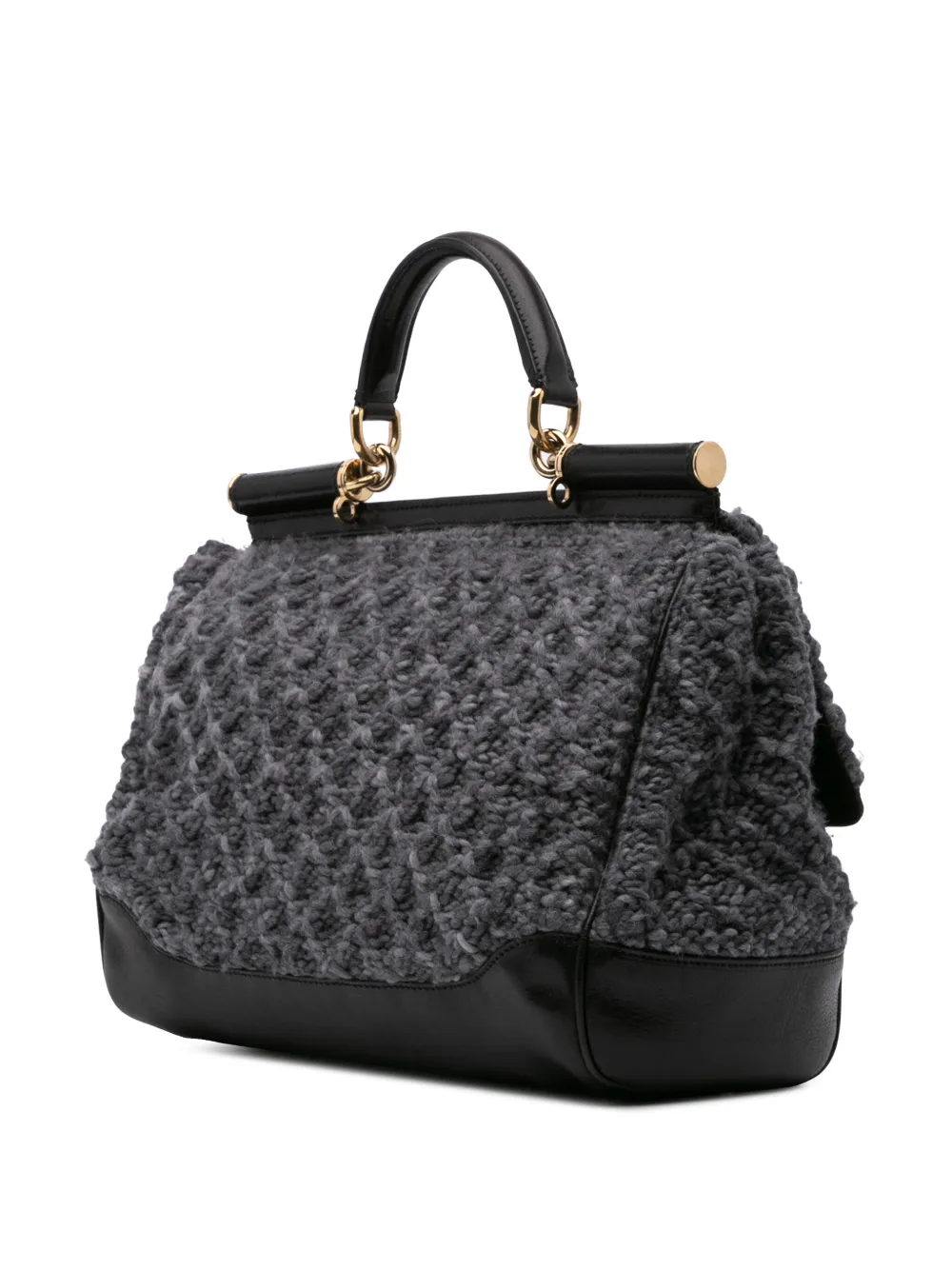 Pre-owned Dolce & Gabbana 2010-2024 Crochet Wool Miss Sicily Satchel
