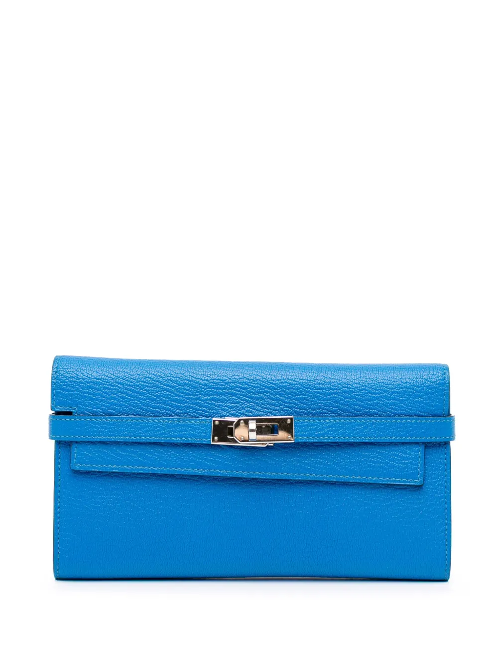Hermès Pre-Owned 2017 シェーブル ミゾール ケリー ロングウォレット 長財布 - ブルー Hermès Pre-Owned 2017 シェーブル ミゾール ケリー ロングウォレット 長財布 - ブルー