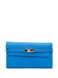 Hermès Pre-Owned 2017 Chevre Mysore Kelly Longue Wallet long wallets - Blue