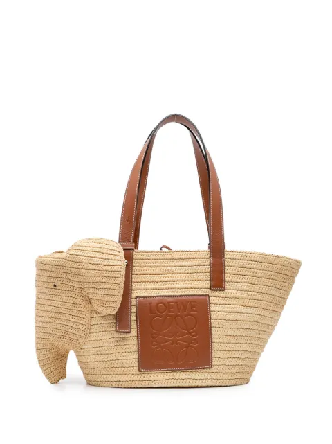 Loewe Pre-Owned 2021 Medium Raffia Elephant Basket Bag tote bag