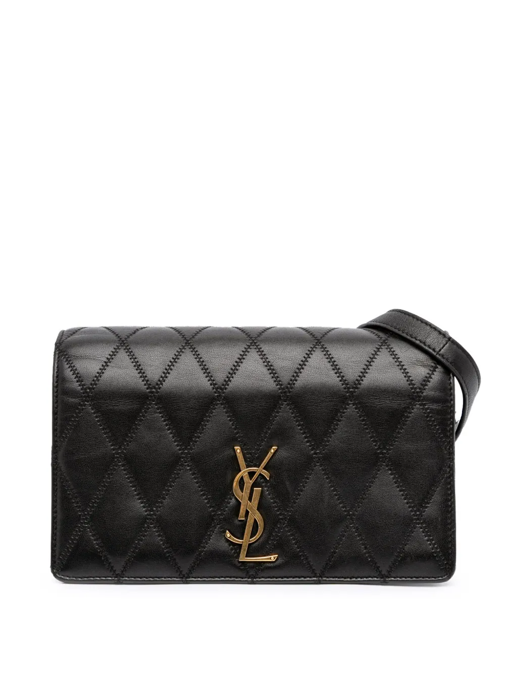 Pre-owned Saint Laurent 2019 Diamond Quilted Lambskin Angie Chain Bag Crossbody Bag