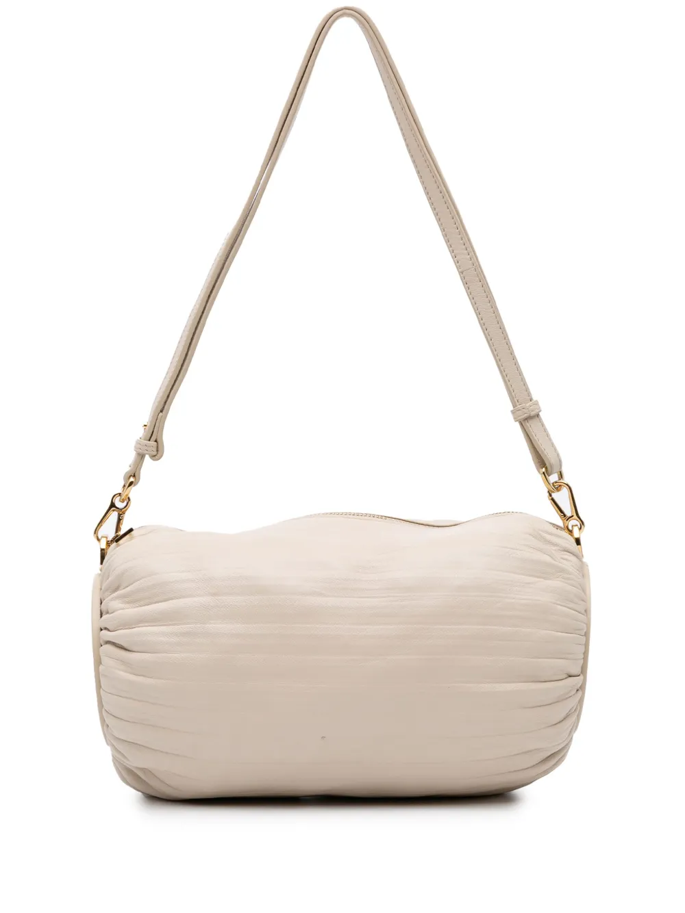 Loewe Pre-Owned 2023 プリーツ ナッパ ブレスレット ポーチ ショルダーバッグ - ブラウン Loewe Pre-Owned 2023 プリーツ ナッパ ブレスレット ポーチ ショルダーバッグ - ブラウン