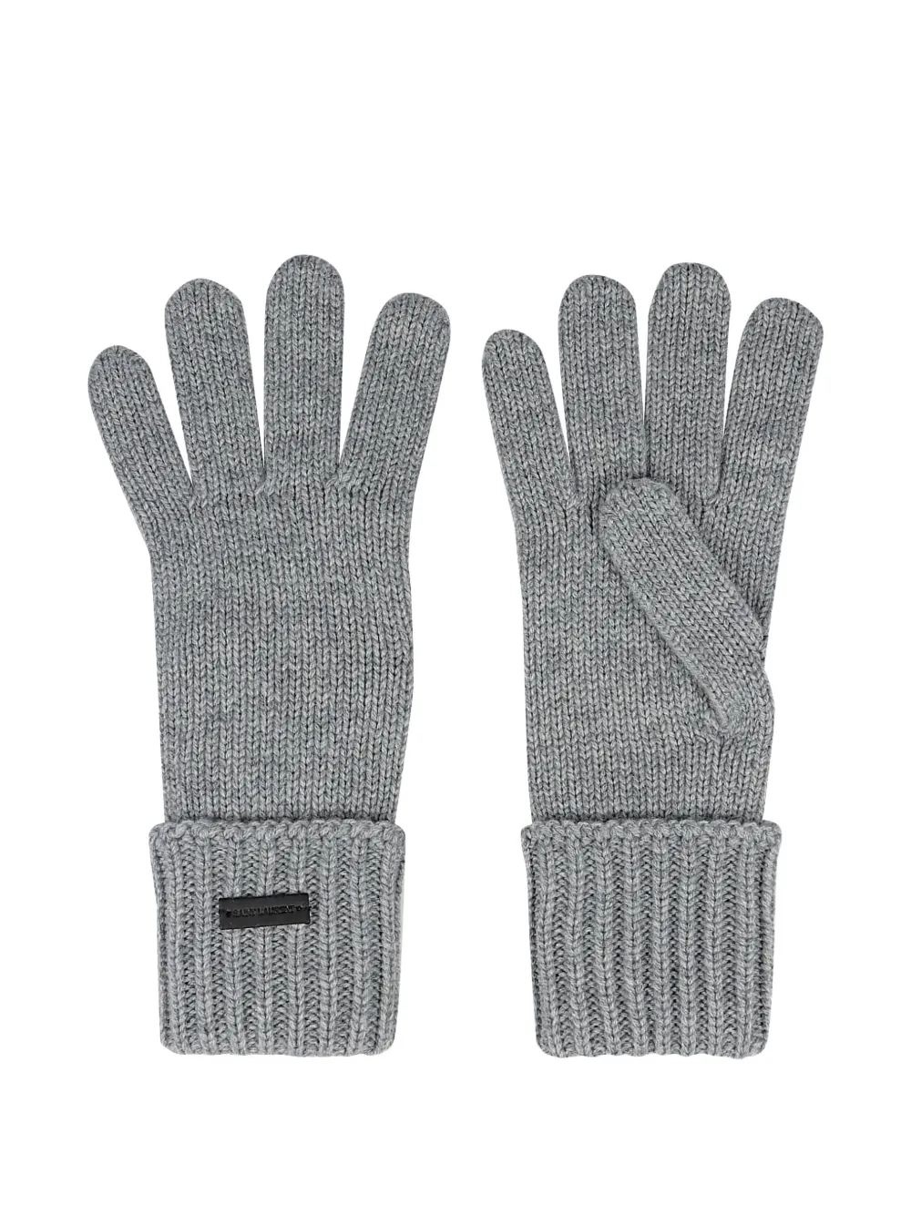 YSL ribbed logo-patch gloves | gris | Image 1