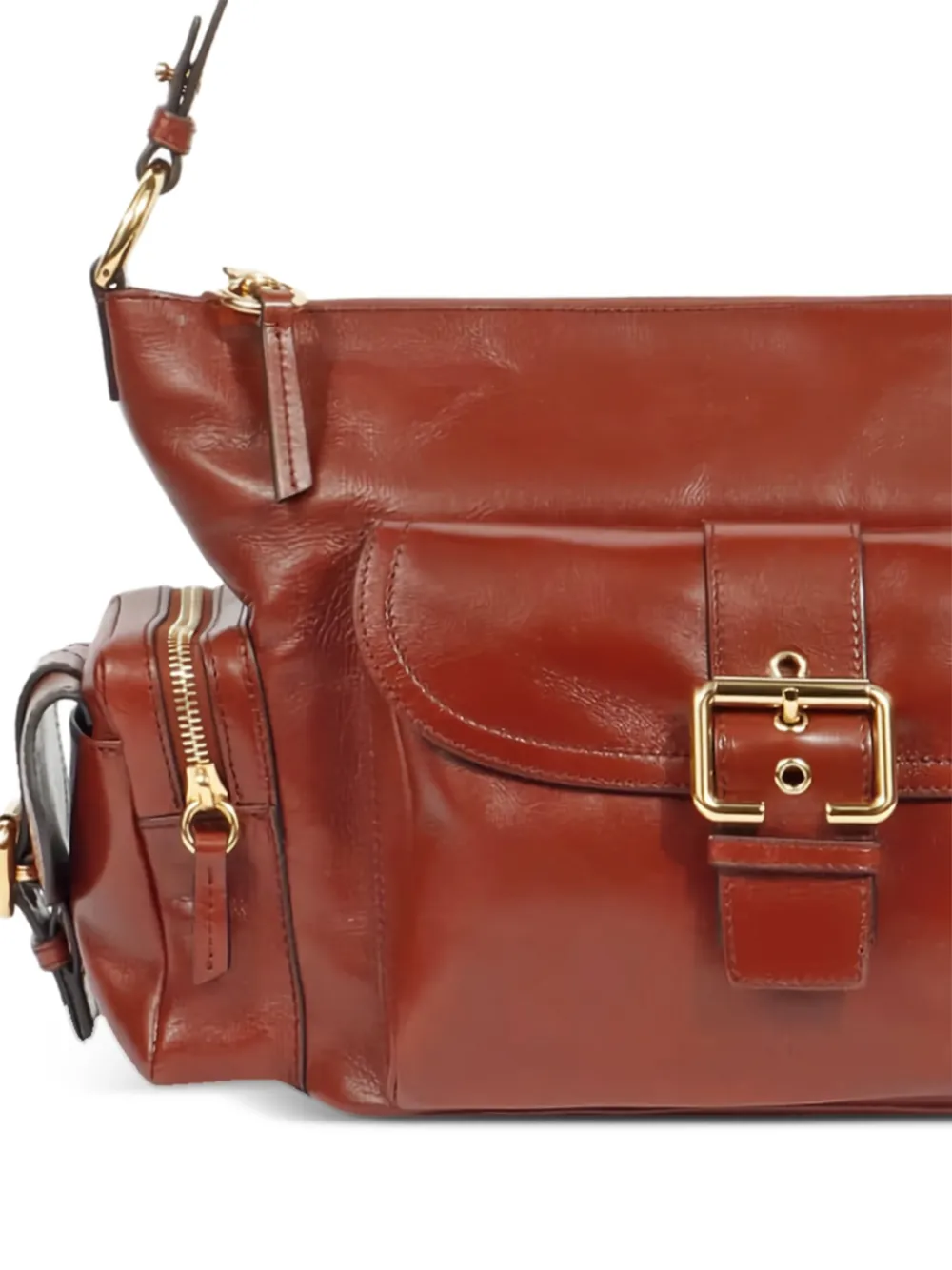 Chloé Camera leather crossbody bag Bruin