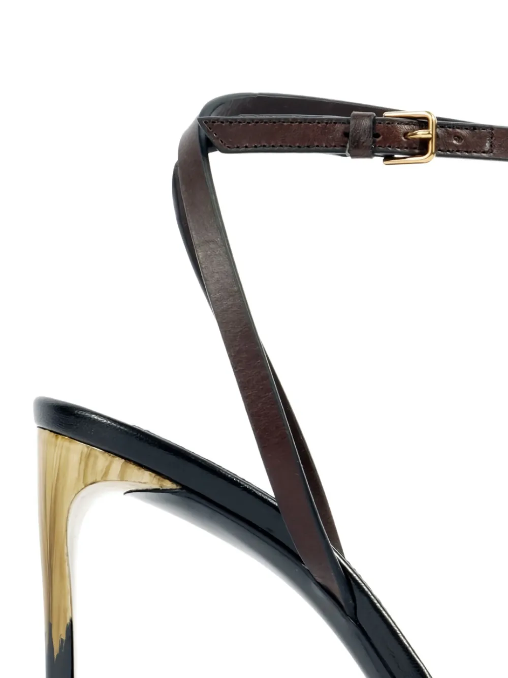 Saint Laurent 80 mm sandalen met enkelbandje en hak Bruin