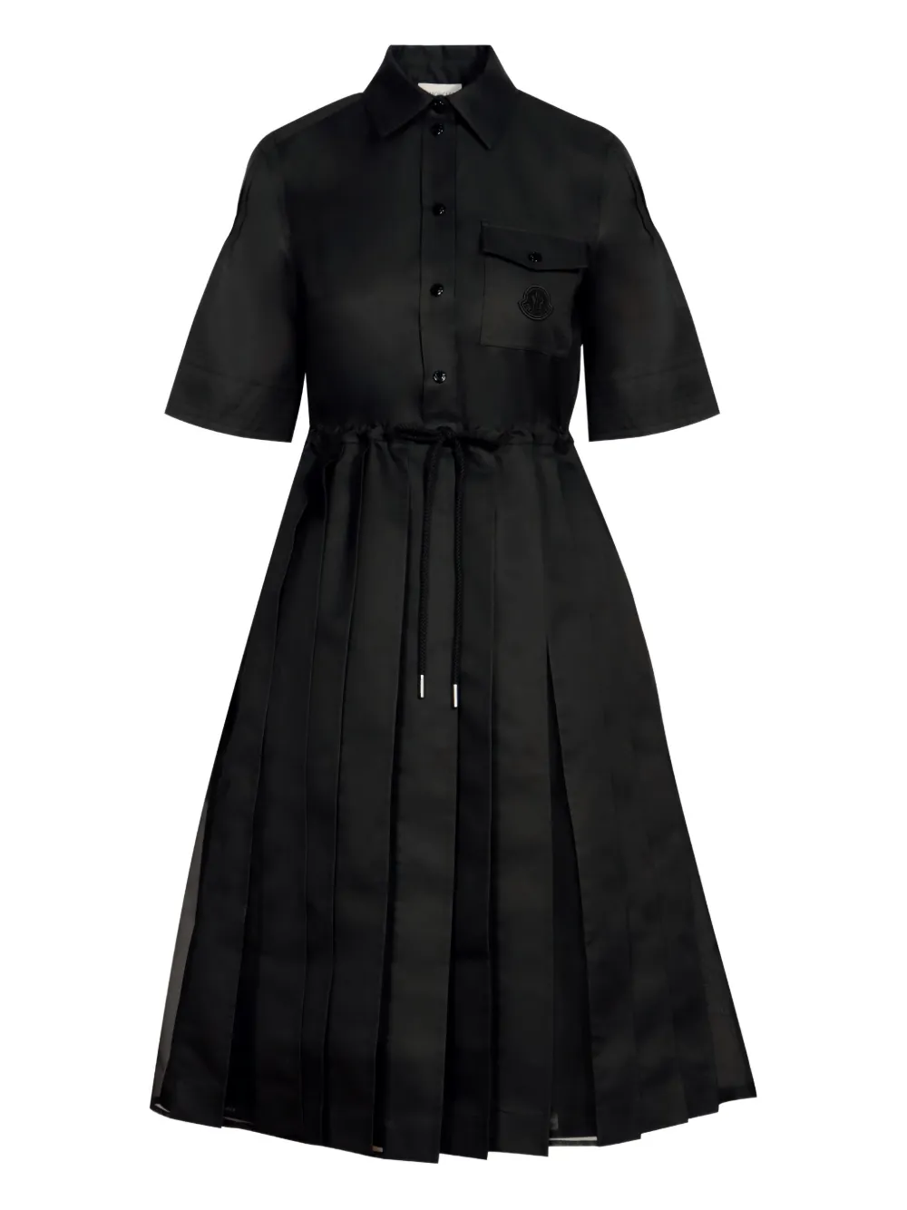Moncler drawstring pleated midi dress | Black | Image 1