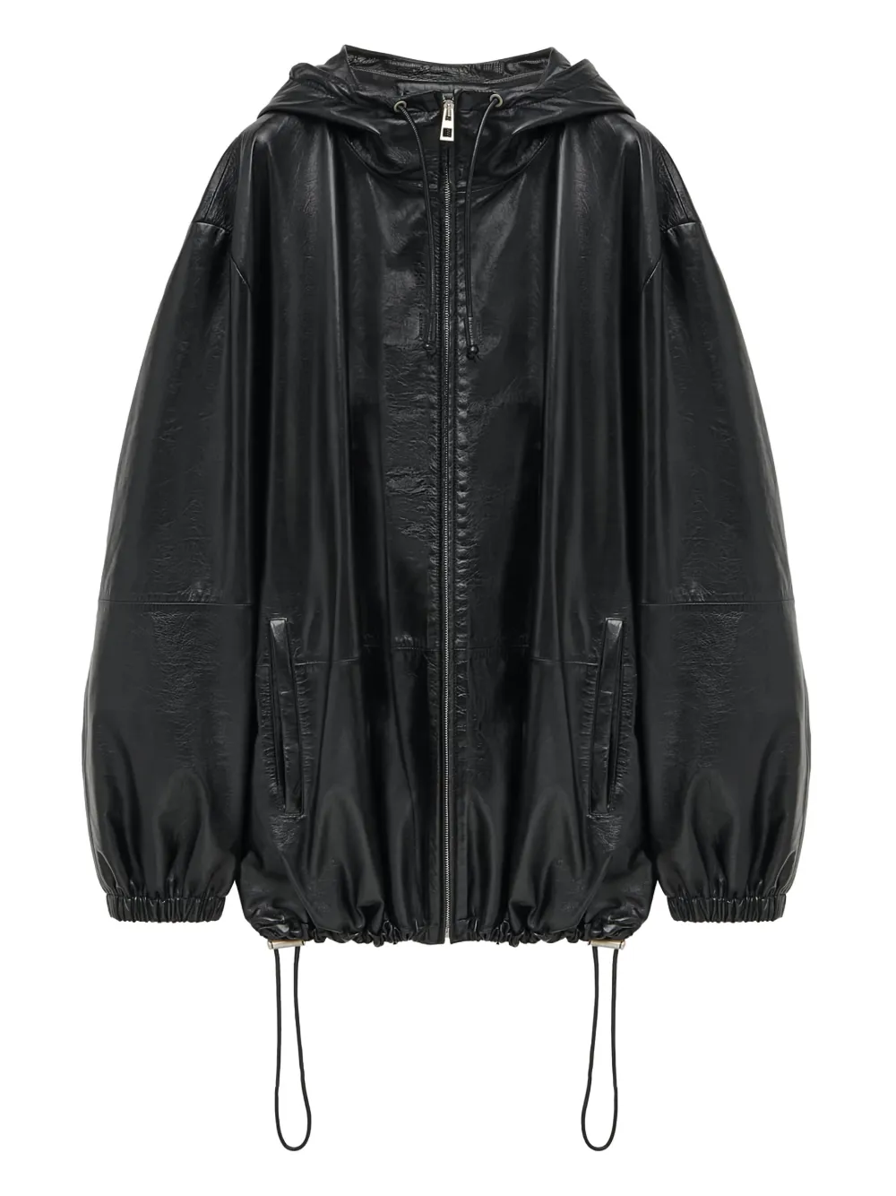Loewe Zip Closure Hooded Jacket In Black