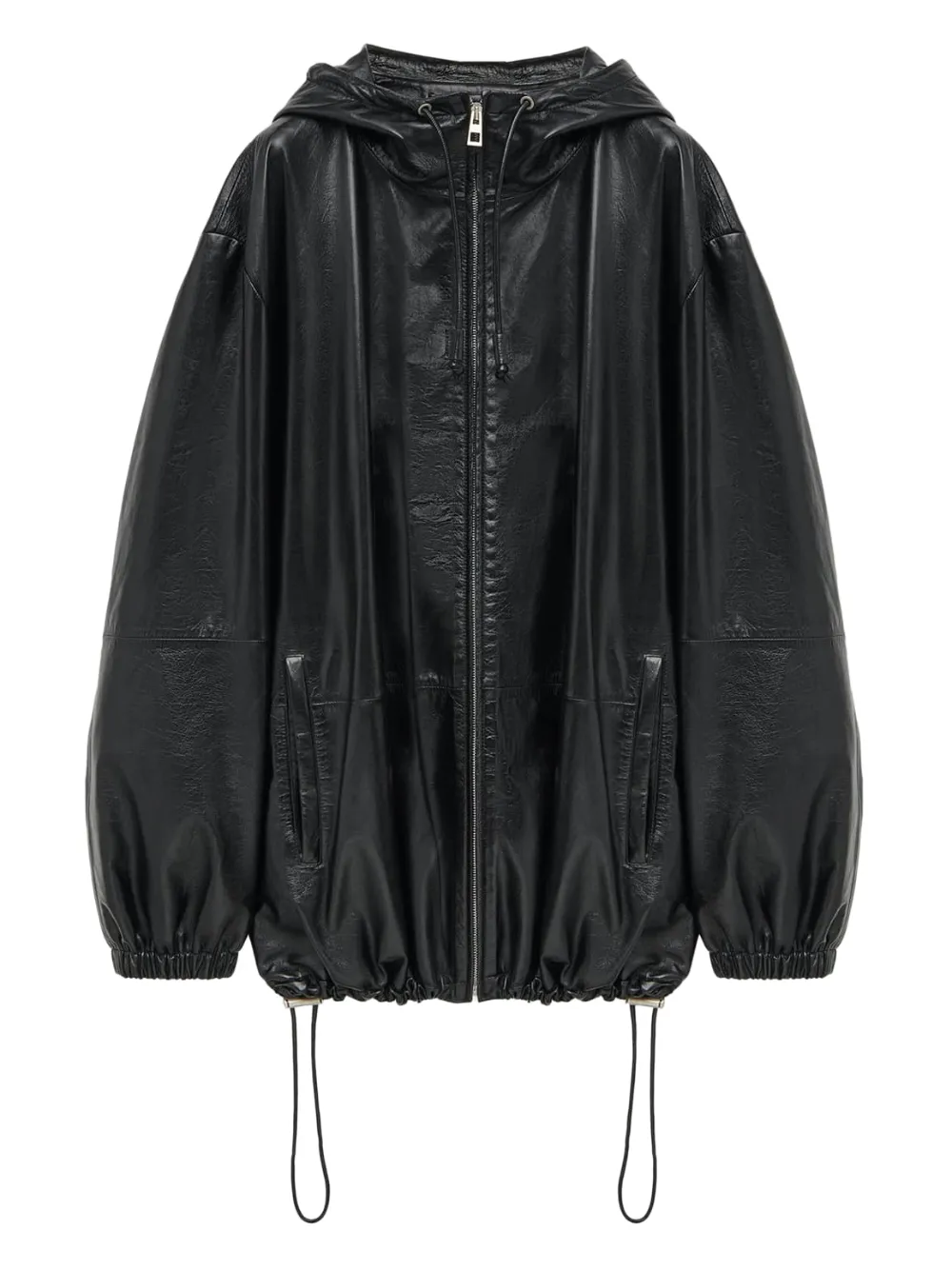 Loewe Zip Closure Hooded Jacket In Black