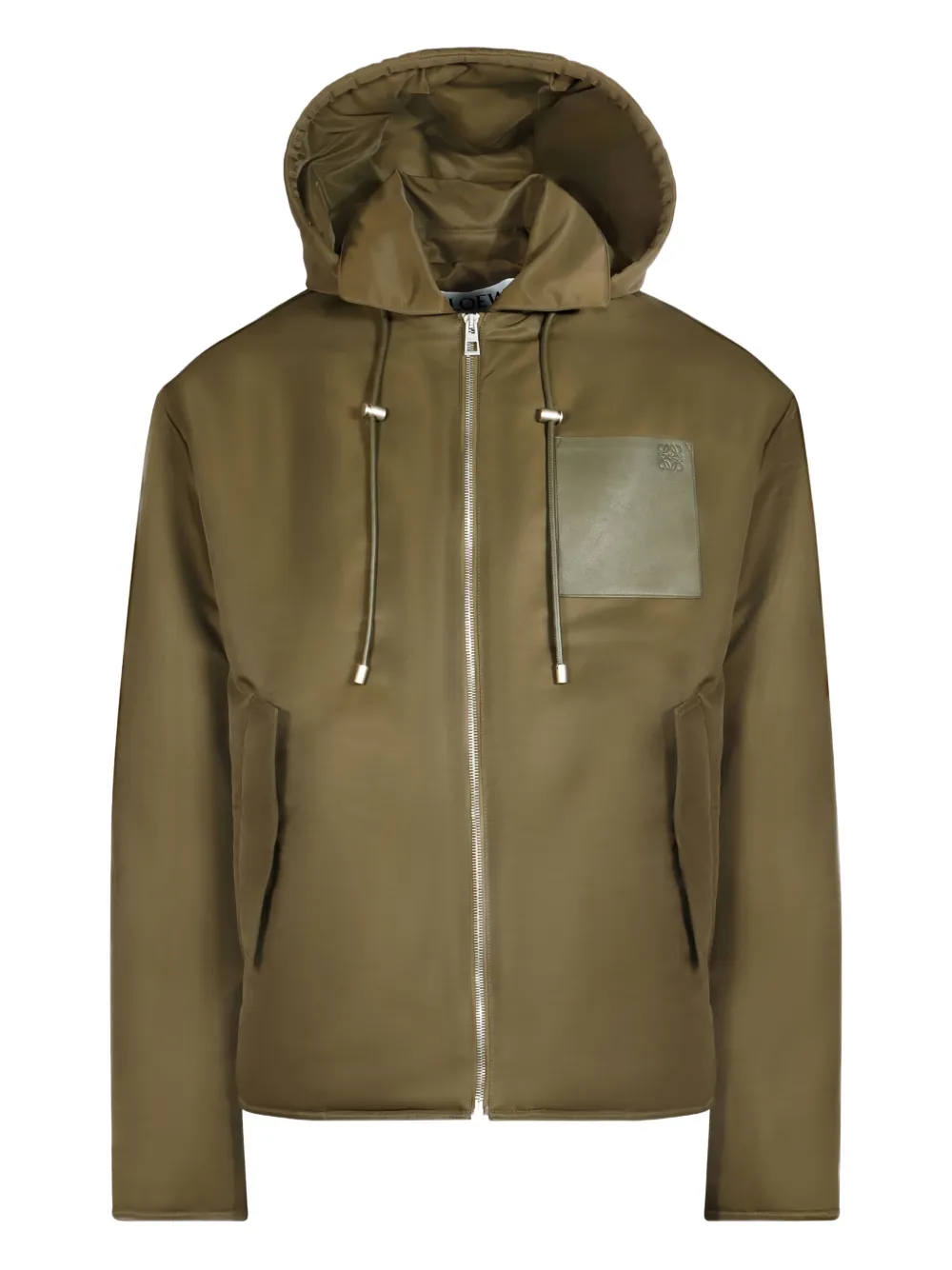 LOEWE hooded front-patch jacket | Green | Image 1